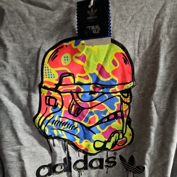 Vintage Star Wars Adidas Drip Stormtrooper Sweatshirt Size large Never Worn - Picture 3 of 5